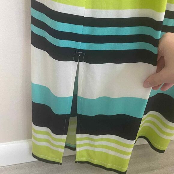 Jessica Howard Green Blue White Maxi Dress Size Small SA5M5522 - Picture 5 of 7